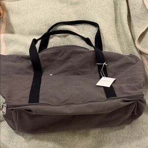 Elegant Gray Canvas Duffel Bag